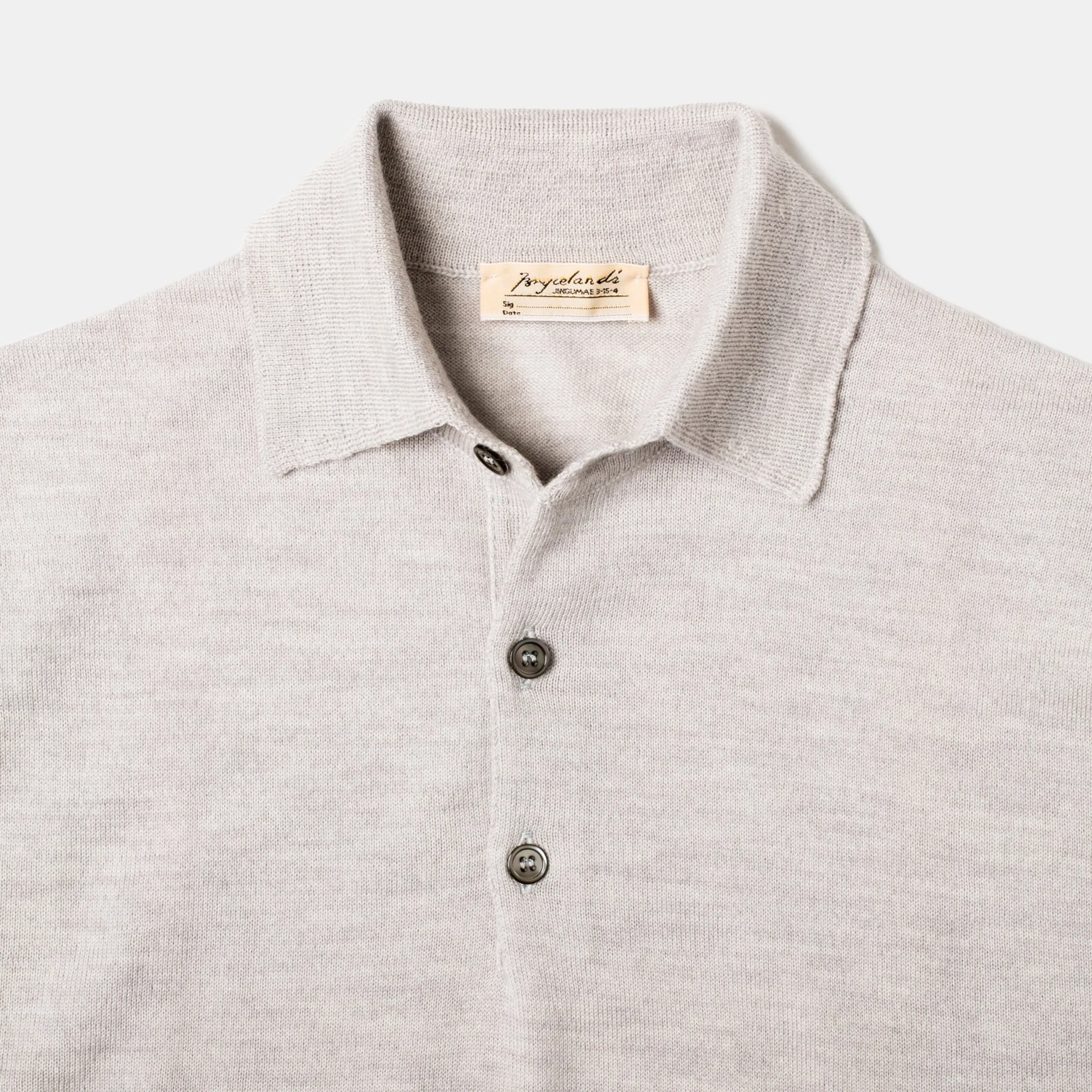 Merino Long-Sleeve Polo Argent sold by Bryceland's product image thumbnail 2