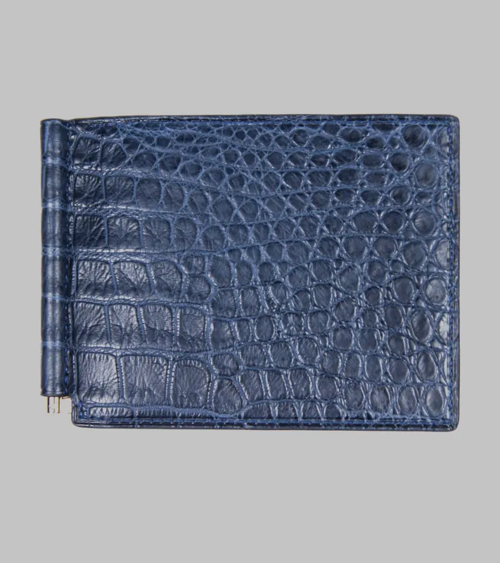 Porosus Wallet Navy sold by Bryceland's