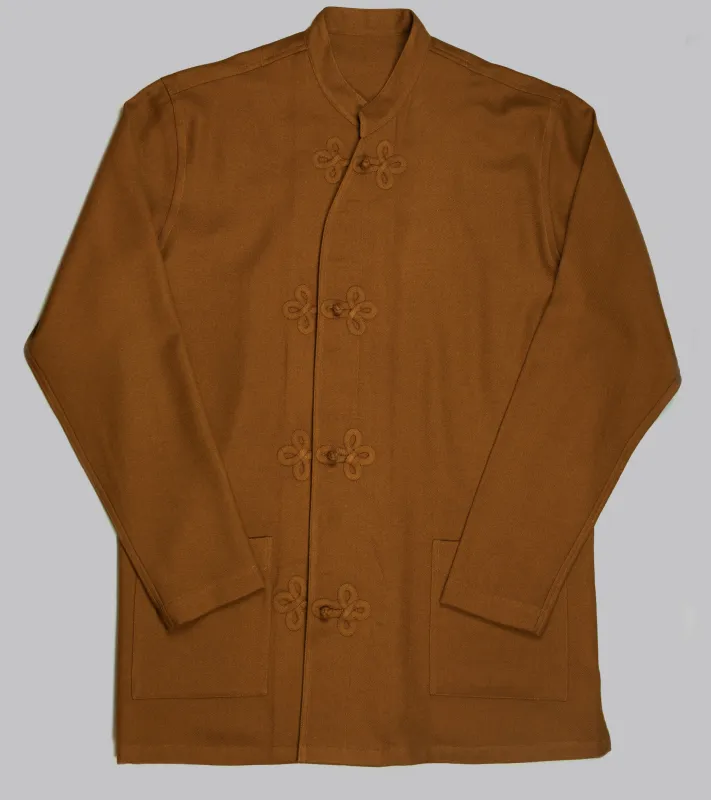 Made-to-Order Frogged Button Shirt Tobacco Viyella made by Bryceland's