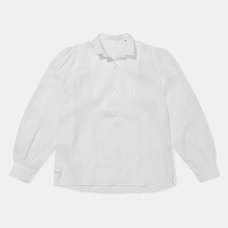Emmeline Tuxedo Shirt White made by Bryceland's
