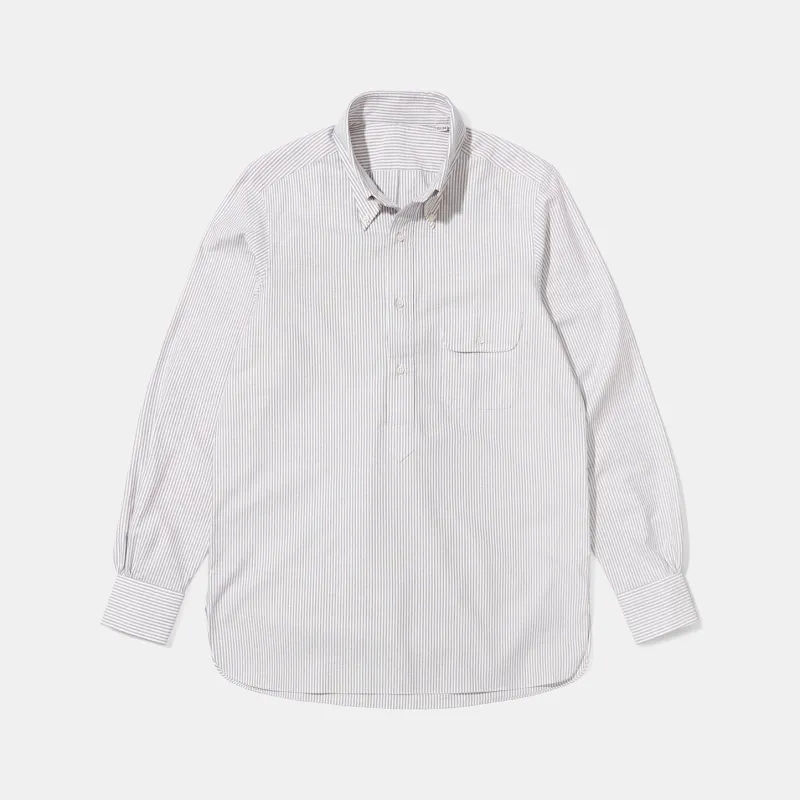 Perfect OCBD Popover Shirt Brown Stripe made by Bryceland's