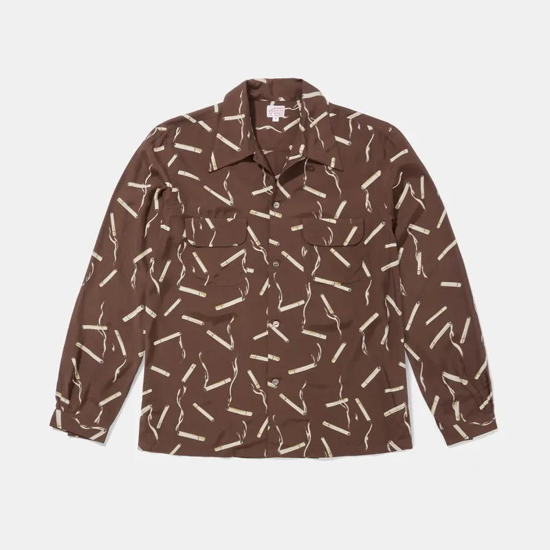 Rayon Shirt Cigarette Brown made by Bryceland's