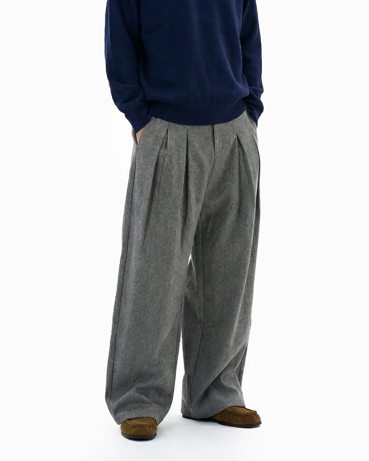 Pleated Mid-Waist Wide Leg Trousers sold by Night City Clothing product image thumbnail 5