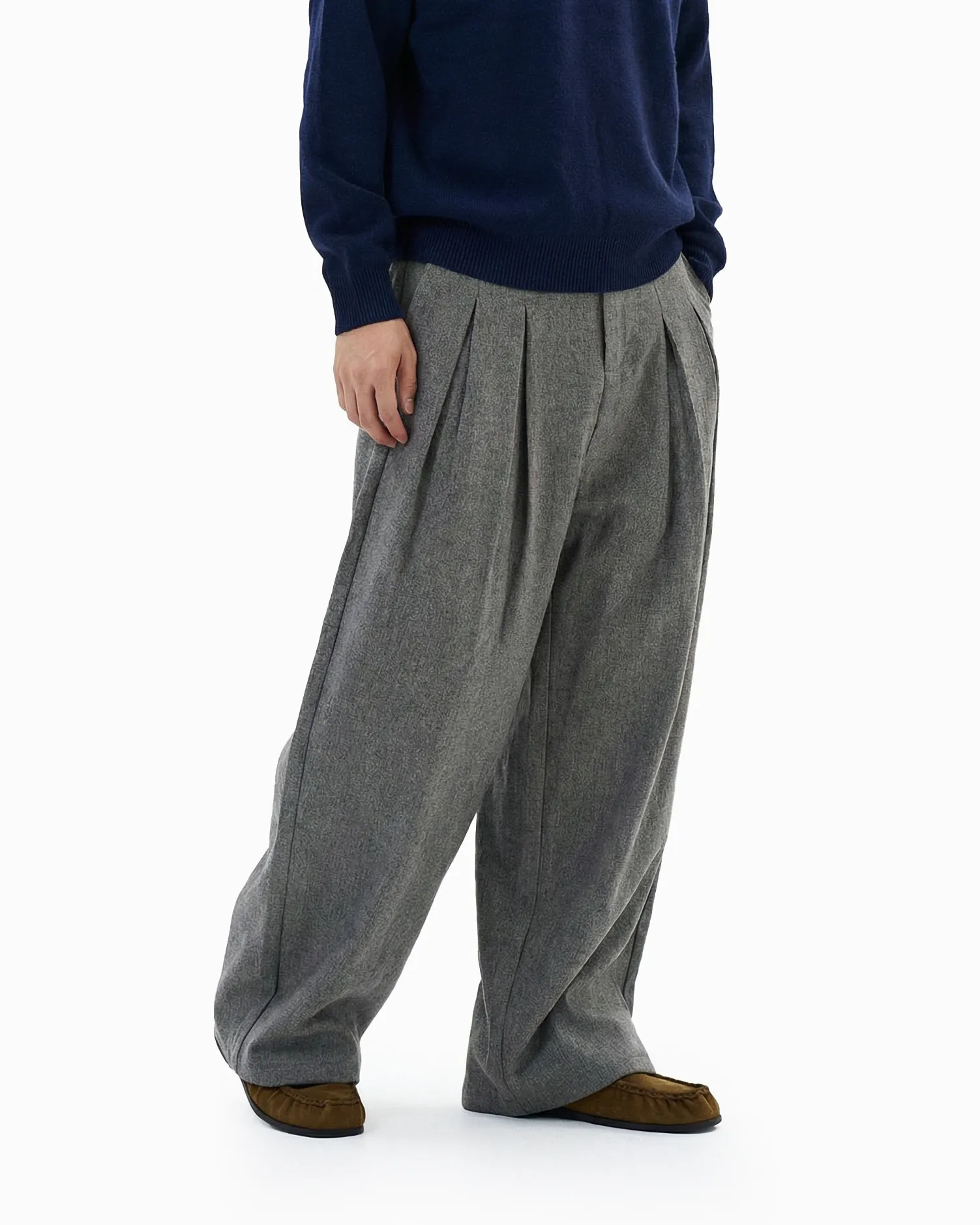 Pleated Mid-Waist Wide Leg Trousers sold by Night City Clothing product image thumbnail 4