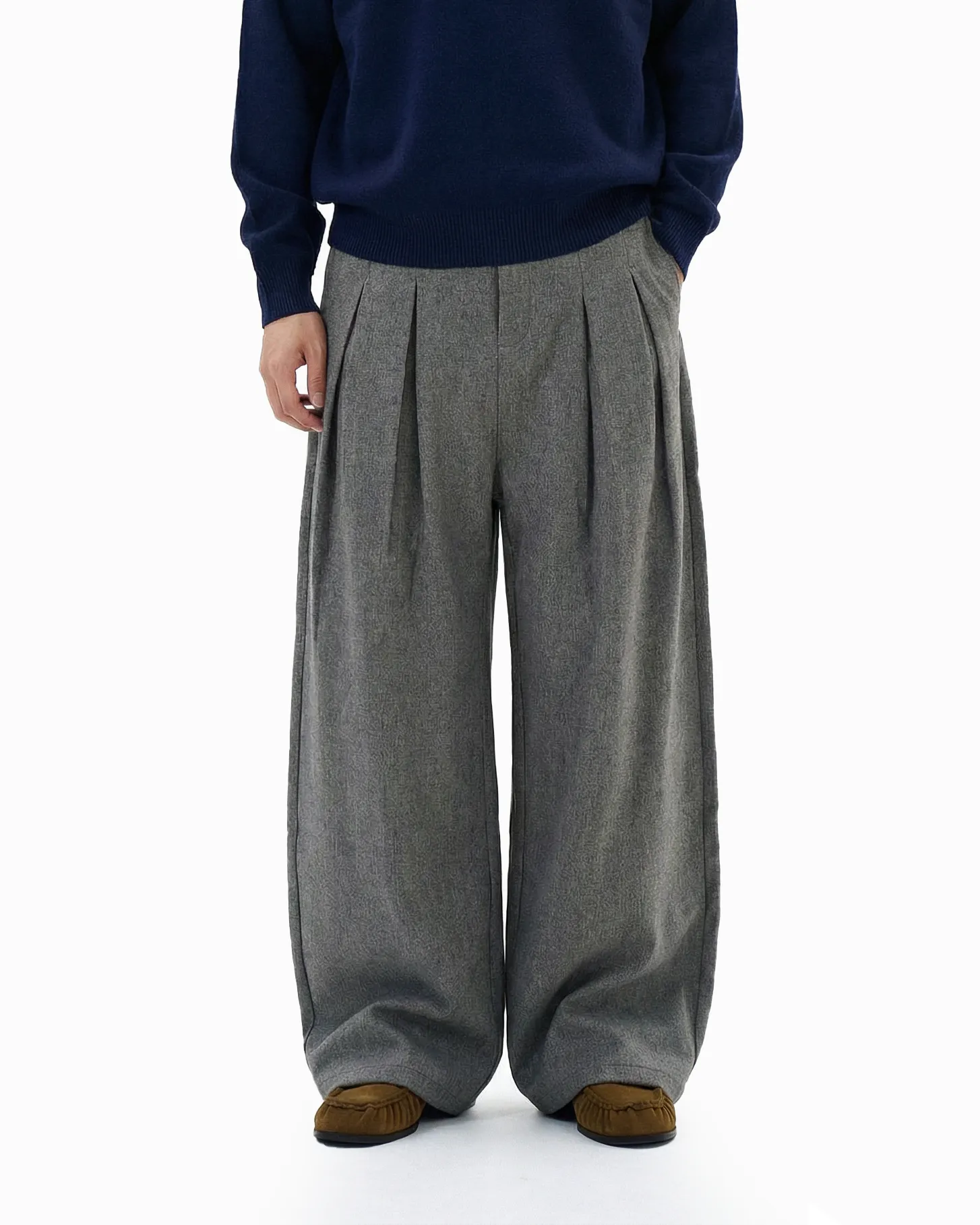 Pleated Mid-Waist Wide Leg Trousers sold by Night City Clothing product image thumbnail 2