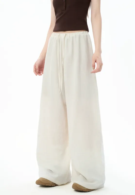 Wide Leg Drawstring Wide Leg Pants with Elastic Waist sold by Night City Clothing