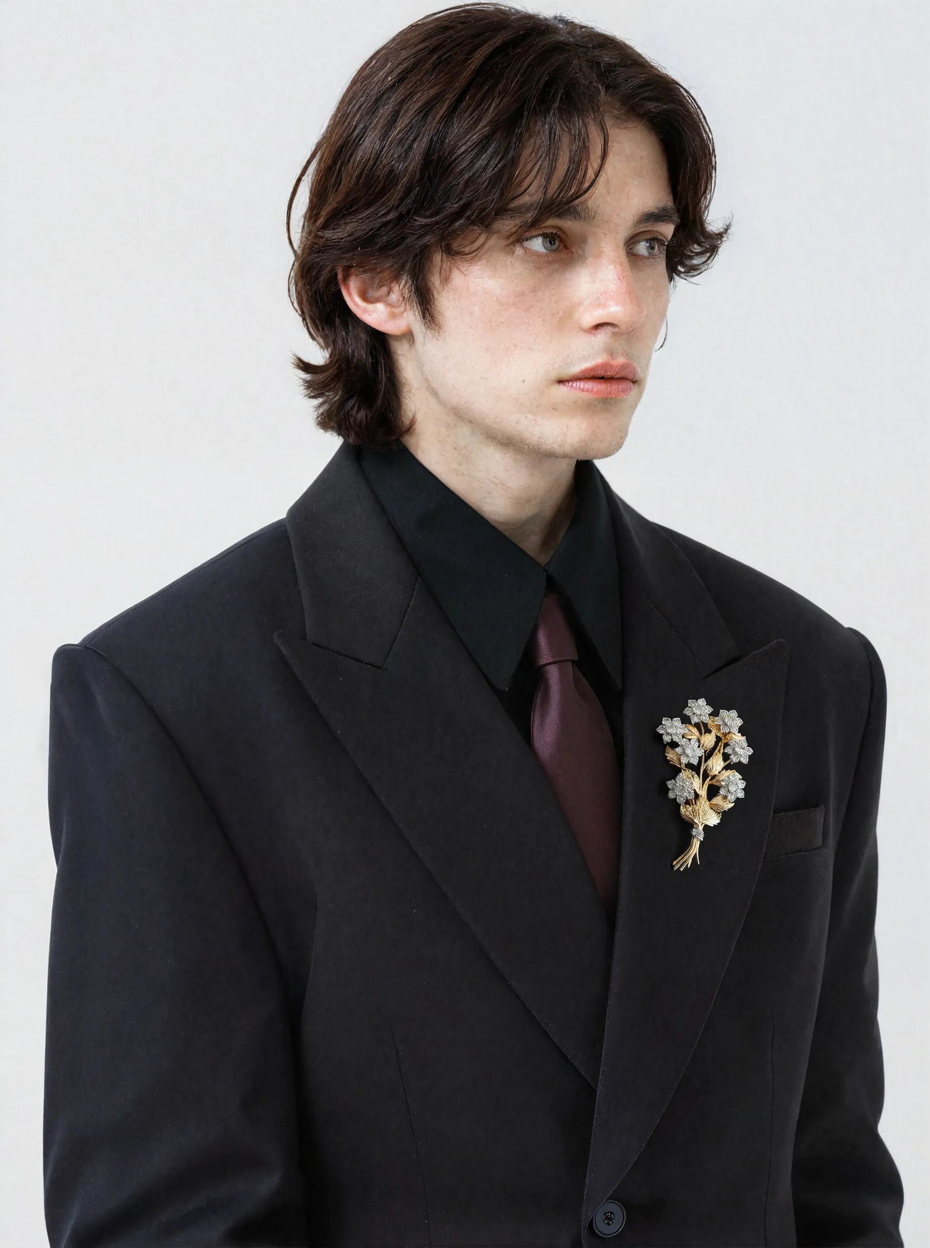 Floral Bouquet Gold-Plated Brooch sold by Night City Clothing product image thumbnail 3