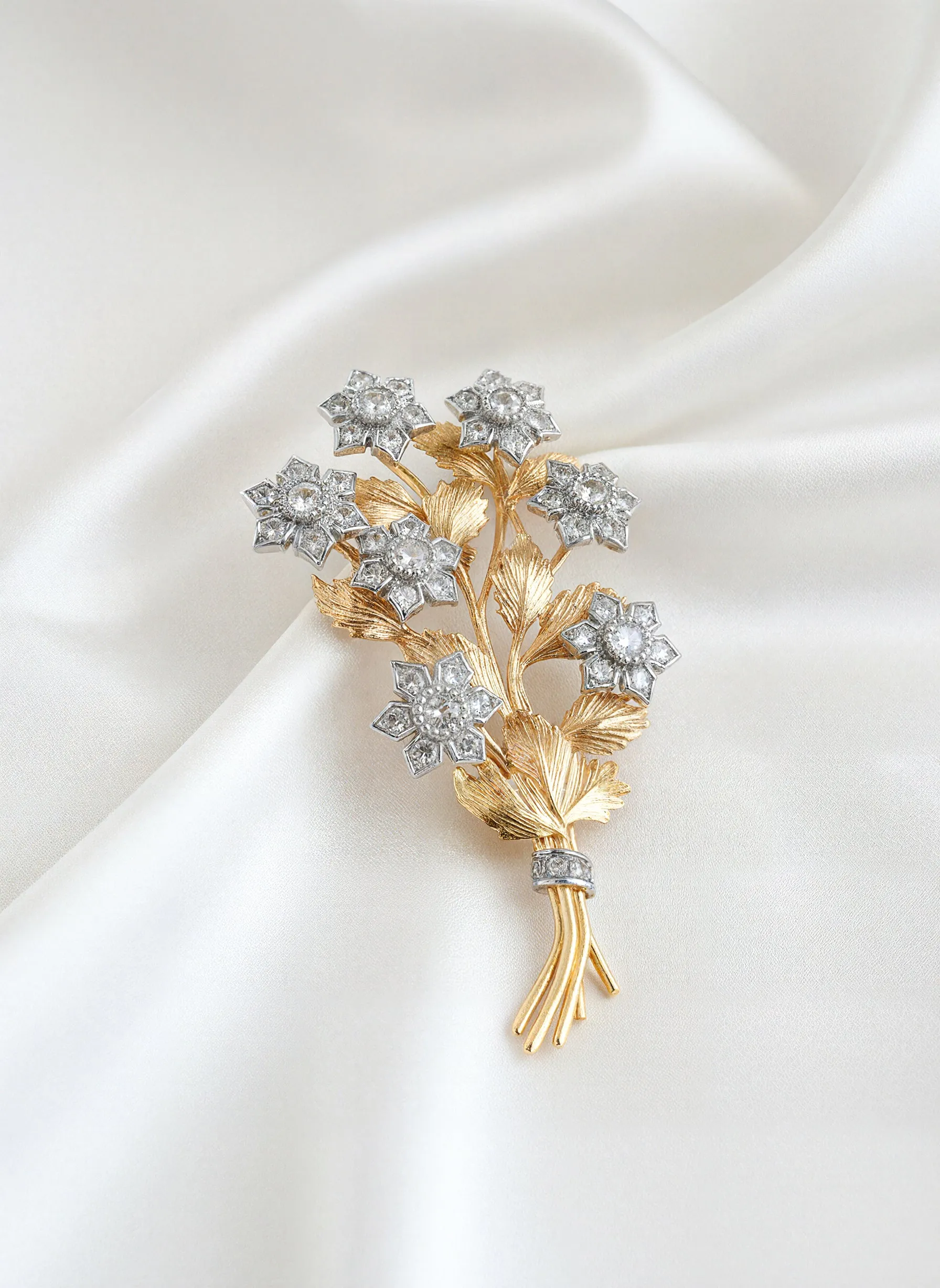 Floral Bouquet Gold-Plated Brooch sold by Night City Clothing product image thumbnail 5