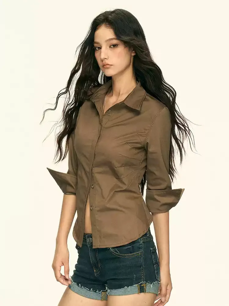 Fitted Button-Up Shirt with Pointed Cuffs sold by Night City Clothing product image thumbnail 4