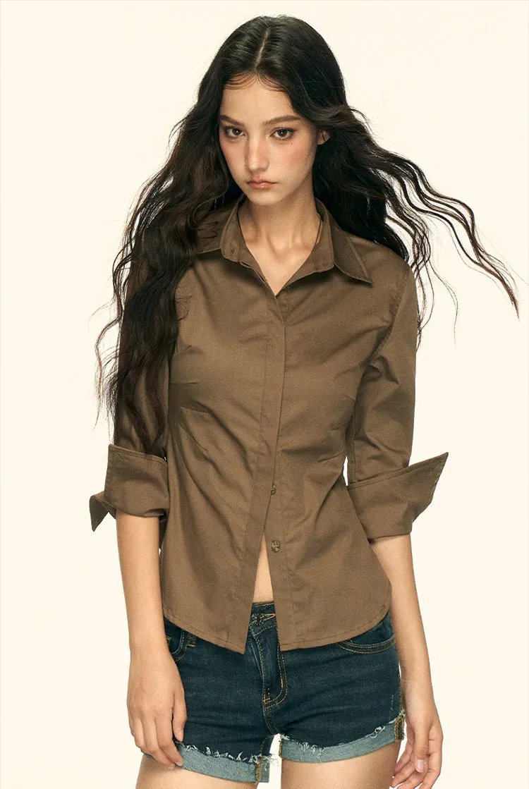 Fitted Button-Up Shirt with Pointed Cuffs sold by Night City Clothing product image thumbnail 5