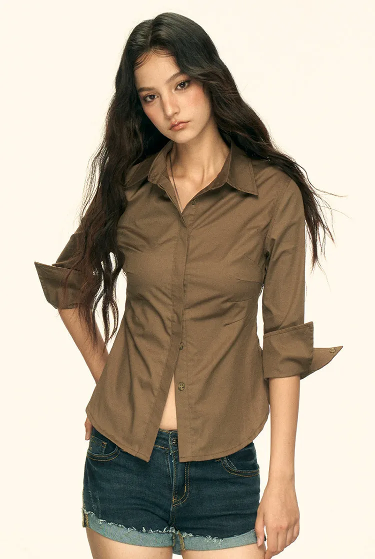 Fitted Button-Up Shirt with Pointed Cuffs sold by Night City Clothing product image thumbnail 2