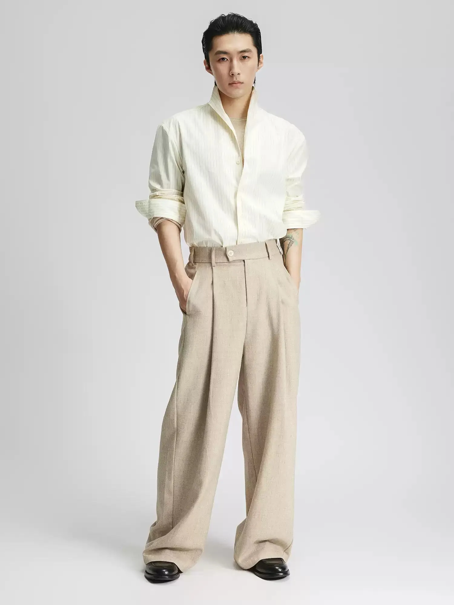 High-Waist Pleated Wide Leg Pants sold by Night City Clothing product image thumbnail 5
