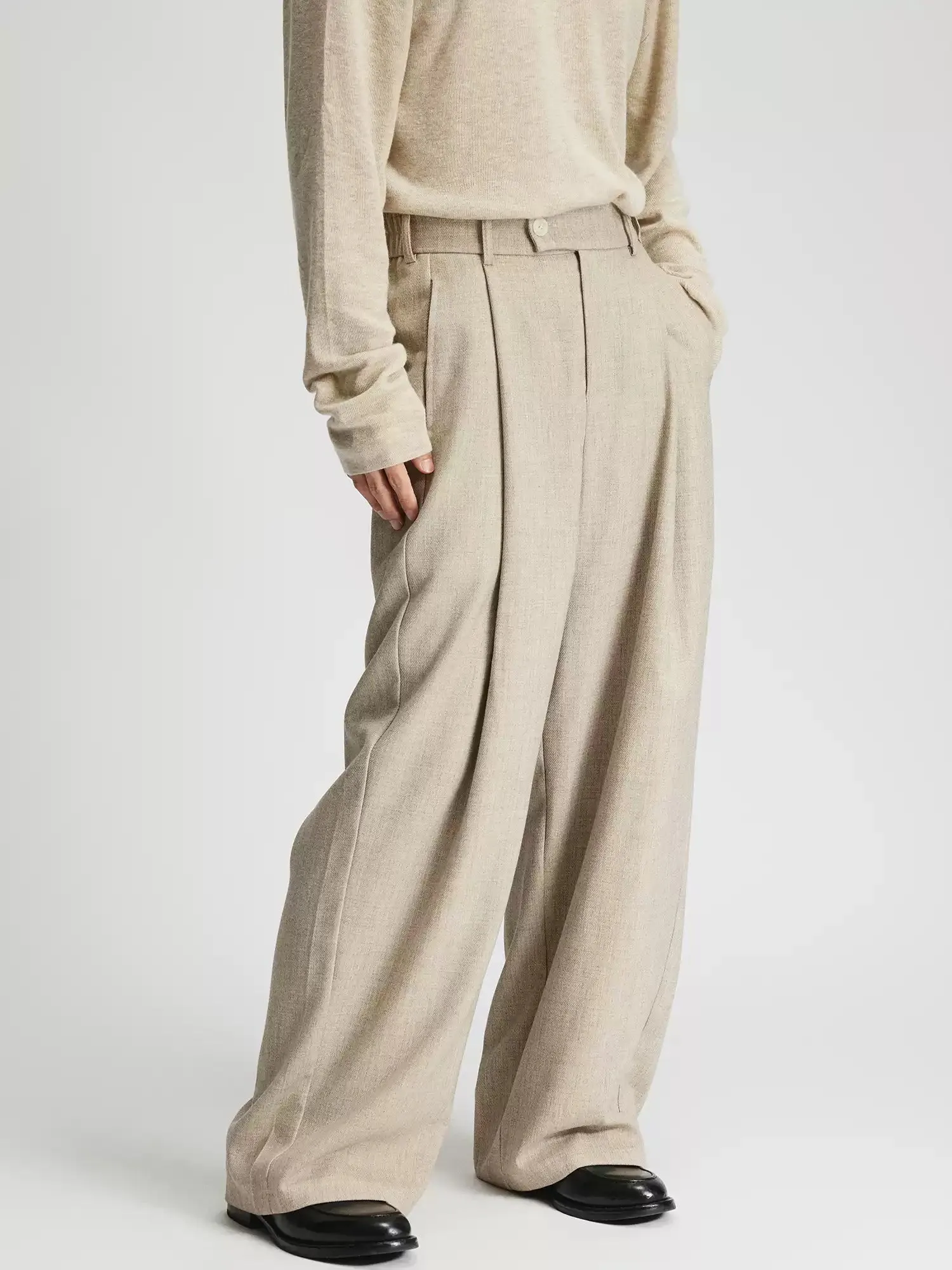 High-Waist Pleated Wide Leg Pants sold by Night City Clothing product image thumbnail 4