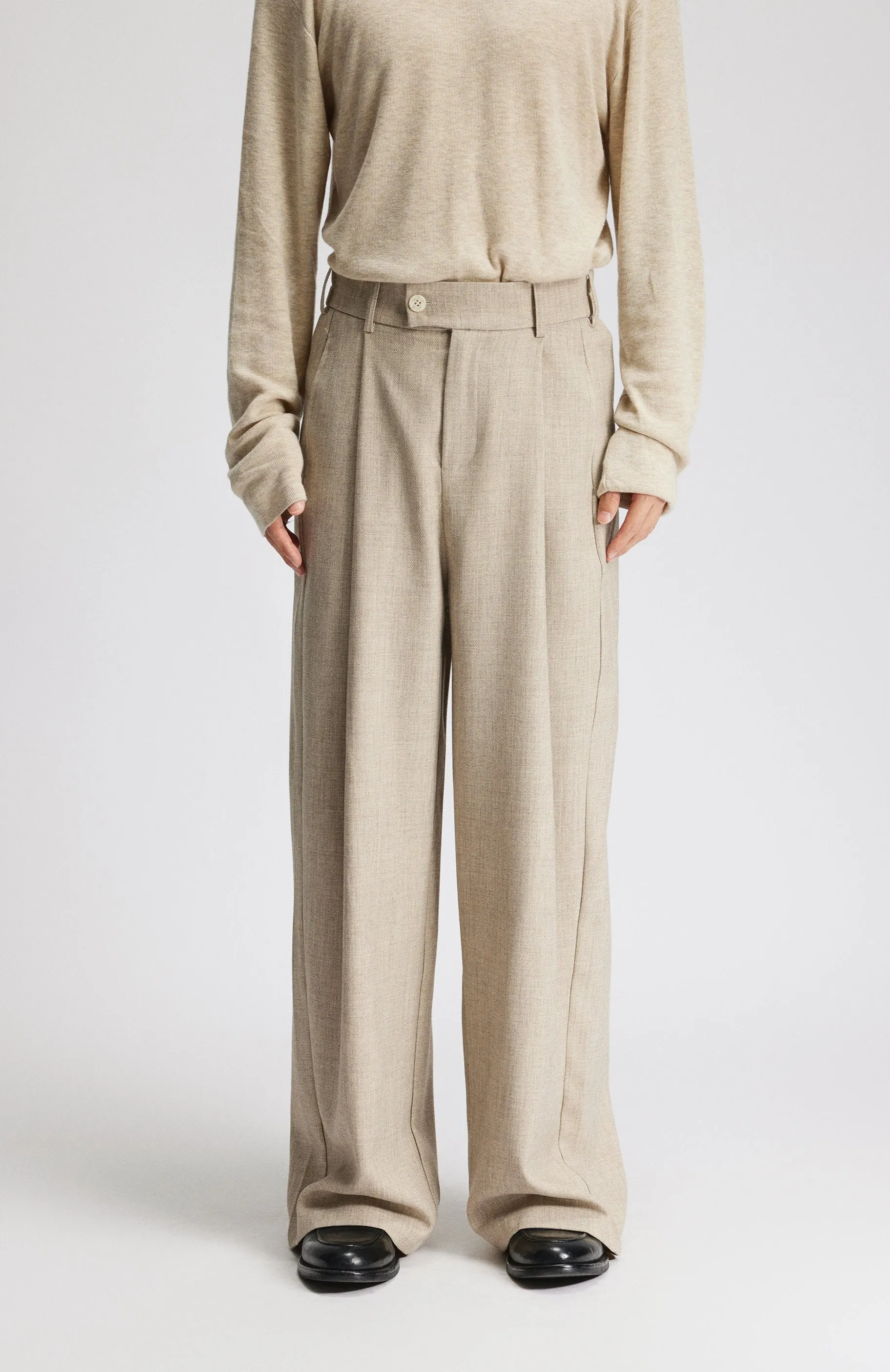 High-Waist Pleated Wide Leg Pants sold by Night City Clothing