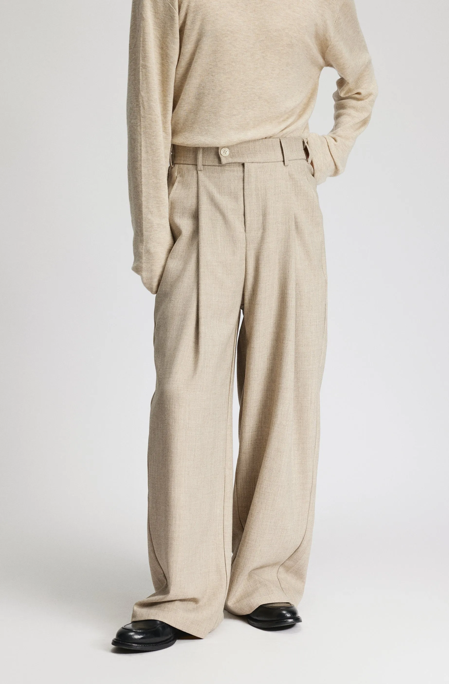 High-Waist Pleated Wide Leg Pants sold by Night City Clothing product image thumbnail 3