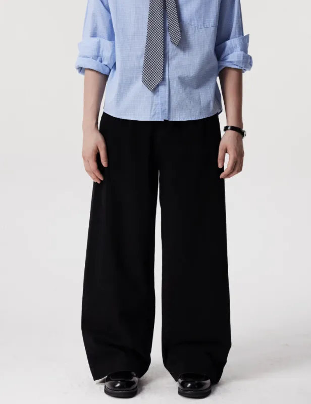 Wide Leg Draped Chino Pants with Belt Loops sold by Night City Clothing