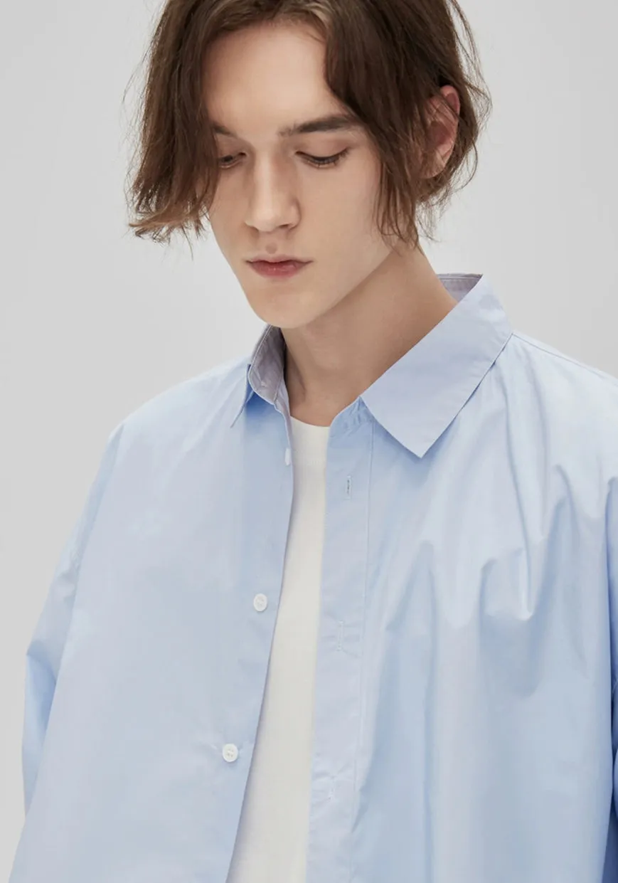 Oversized Drop Shoulder Long Sleeve Button-Up Shirt sold by Night City Clothing product image thumbnail 3