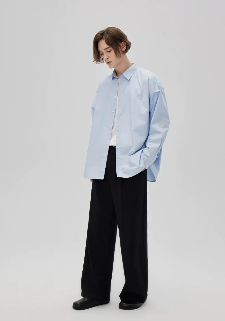 Oversized Drop Shoulder Long Sleeve Button-Up Shirt sold by Night City Clothing product image thumbnail 5