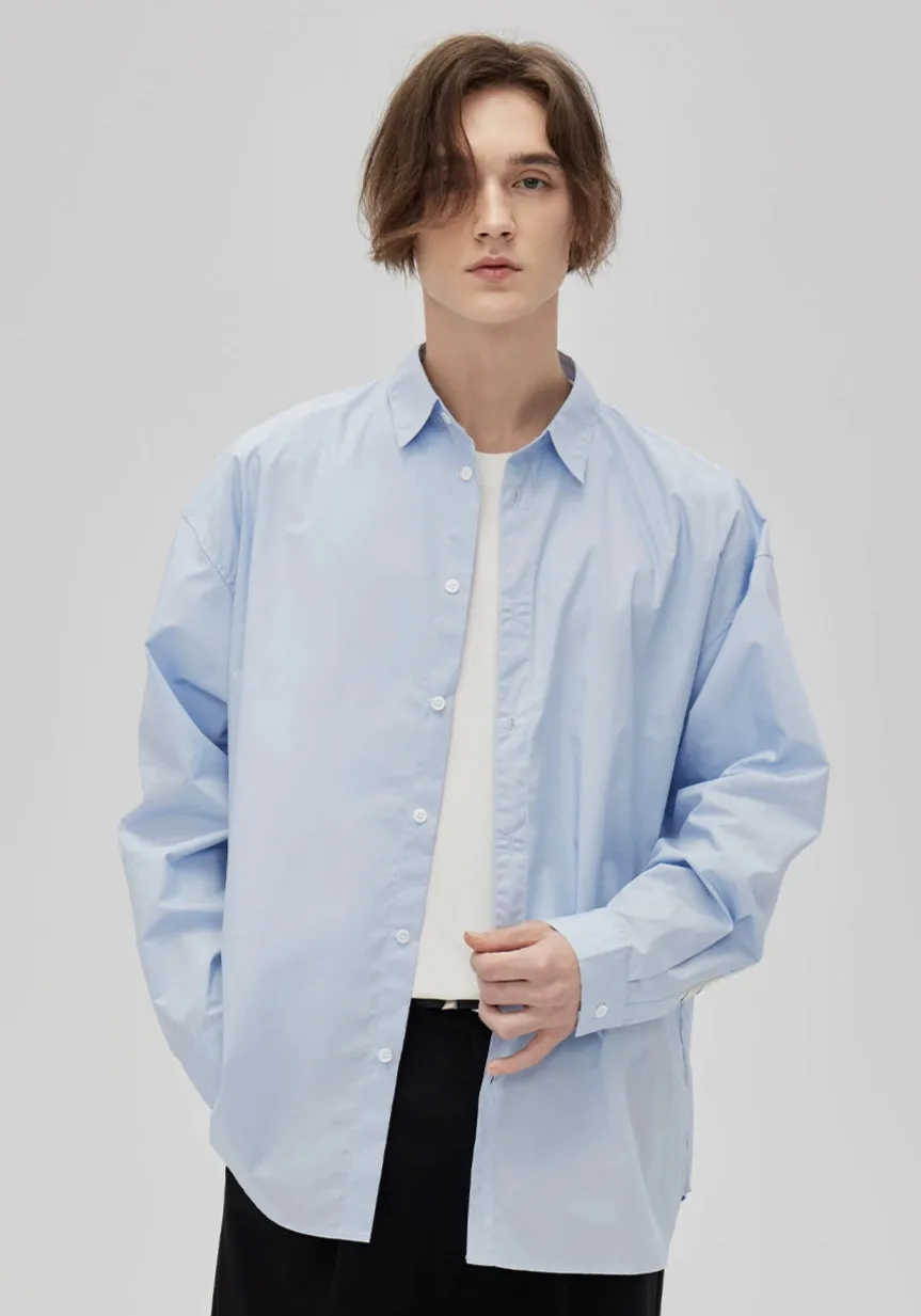 Oversized Drop Shoulder Long Sleeve Button-Up Shirt sold by Night City Clothing product image thumbnail 2