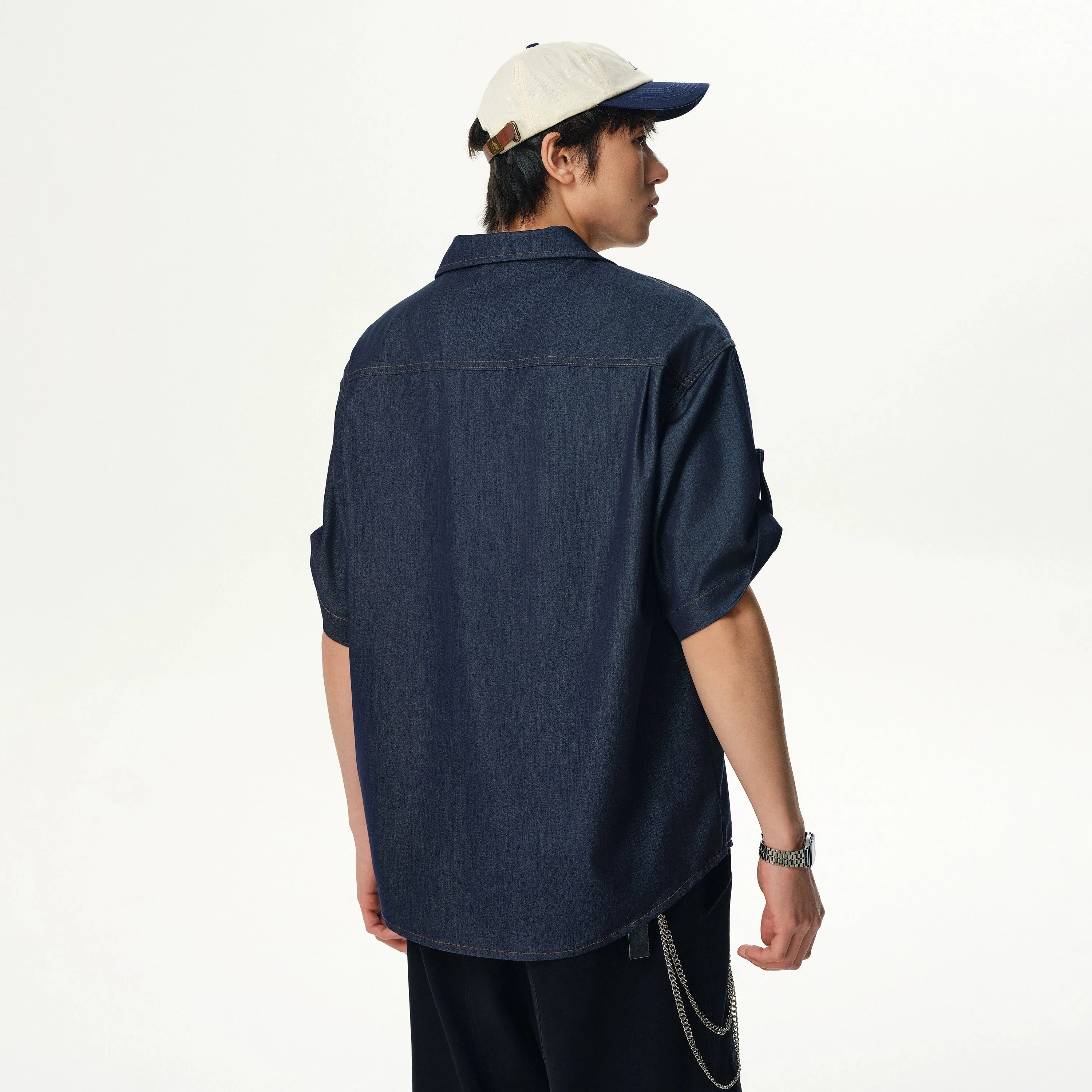 Soft Denim Short Sleeve Camp Collar Button Shirt sold by Night City Clothing product image thumbnail 5