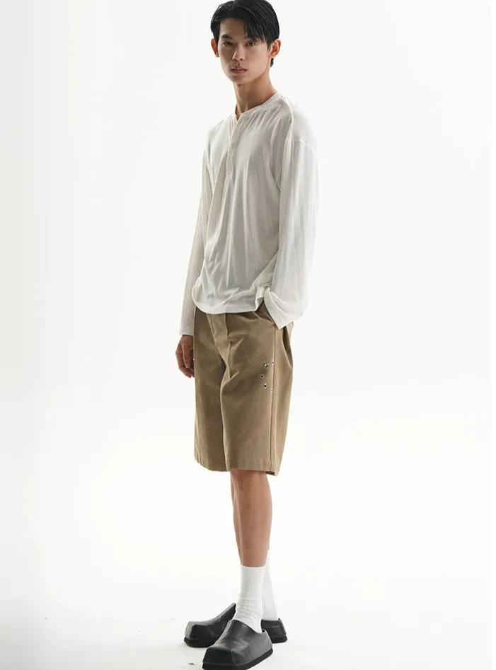Textured Long Sleeve Lightweight Henley Top sold by Night City Clothing product image thumbnail 4