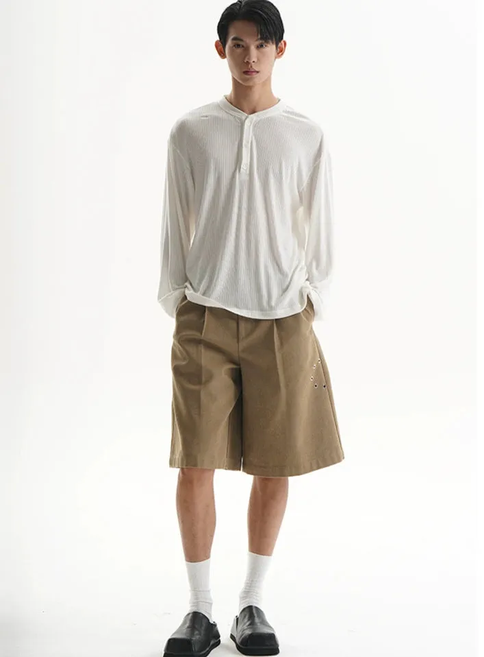 Textured Long Sleeve Lightweight Henley Top sold by Night City Clothing product image thumbnail 3