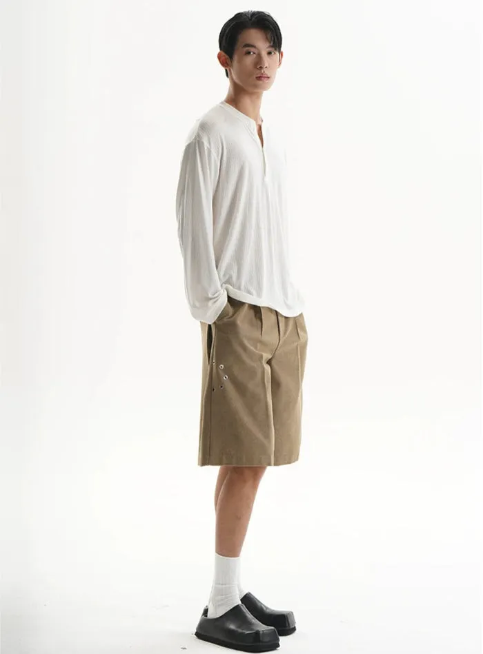 Textured Long Sleeve Lightweight Henley Top sold by Night City Clothing product image thumbnail 5