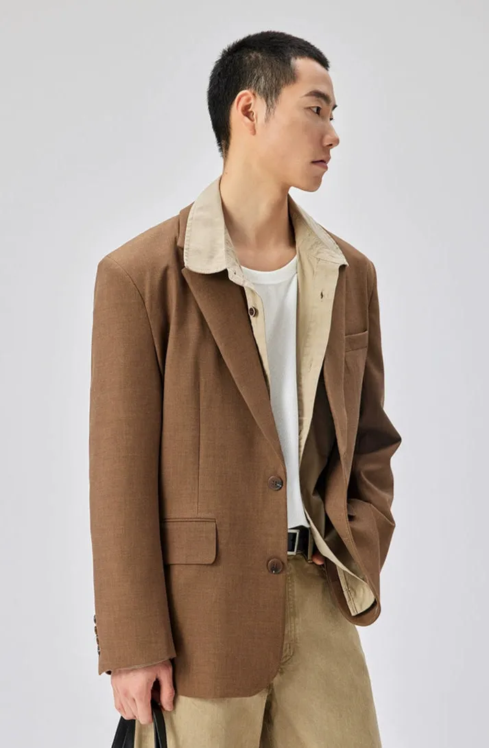 Single Breasted Blazer with Side Button Detail and Notch Lapel sold by Night City Clothing product image thumbnail 2