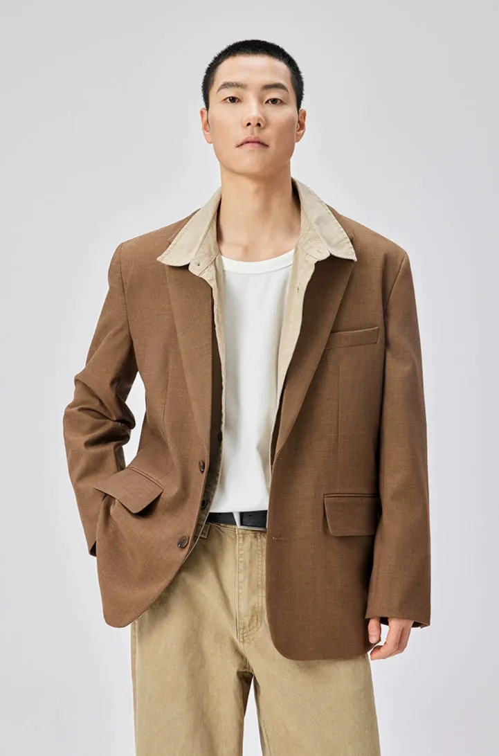 Single Breasted Blazer with Side Button Detail and Notch Lapel sold by Night City Clothing