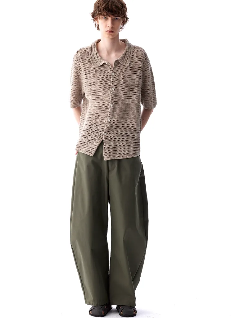 Open Knit Button Down Short Sleeve Shirt with Collar sold by Night City Clothing product image thumbnail 5