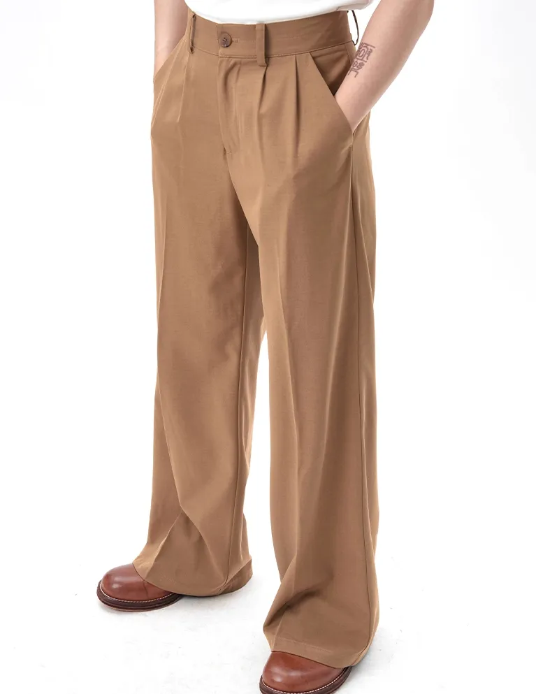 Pleated Wide Leg Trousers with Tailored Waistband and Belt Loop sold by Night City Clothing product image thumbnail 5