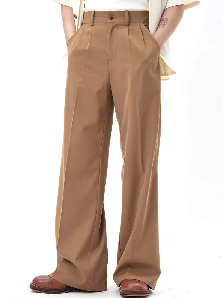 Pleated Wide Leg Trousers with Tailored Waistband and Belt Loop sold by Night City Clothing product image thumbnail 3