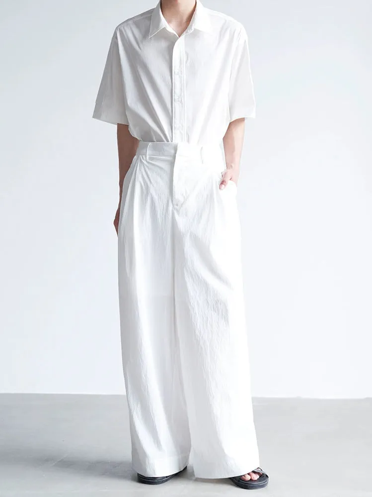 Wide Leg Pleated Front Lightweight Trousers sold by Night City Clothing product image thumbnail 4