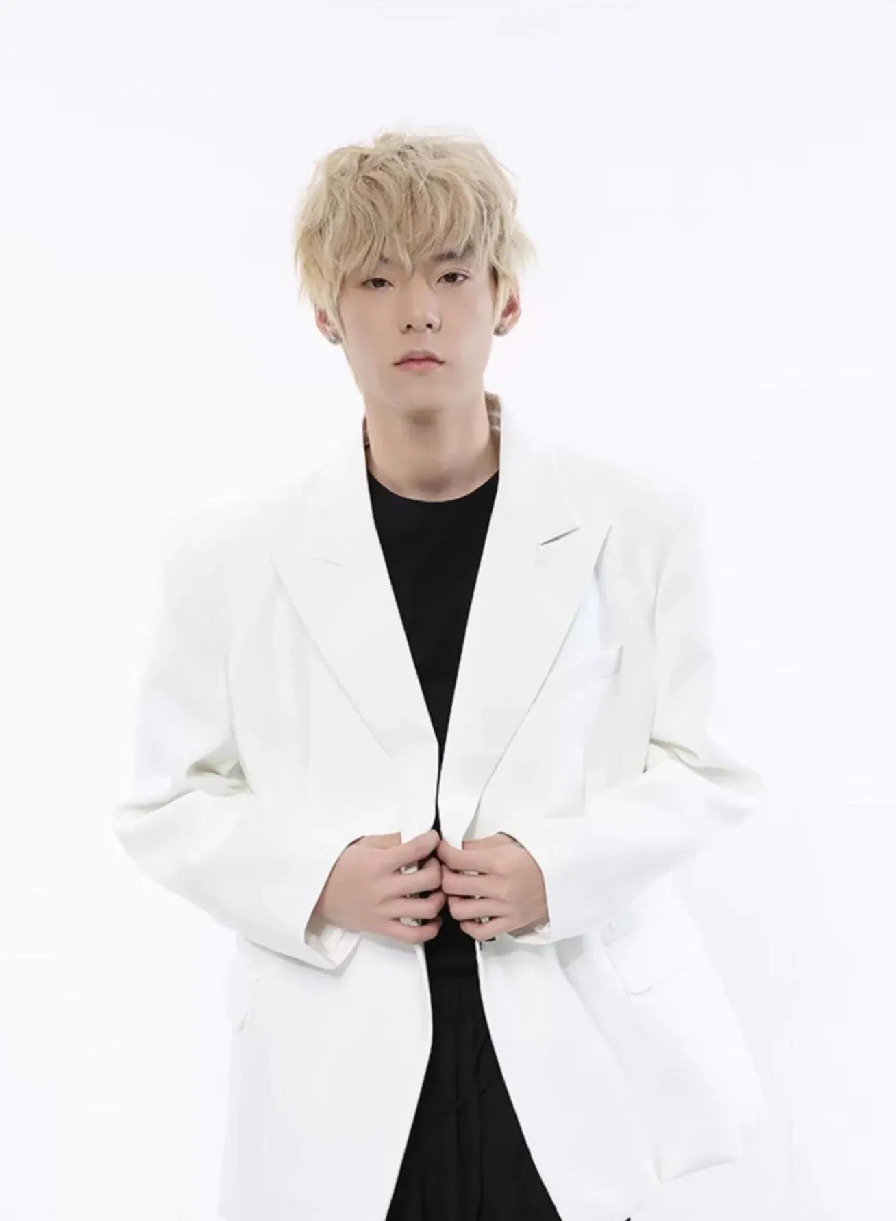 Asymmetric Structured Blazer with Lock Clasp Detail sold by Night City Clothing product image thumbnail 2