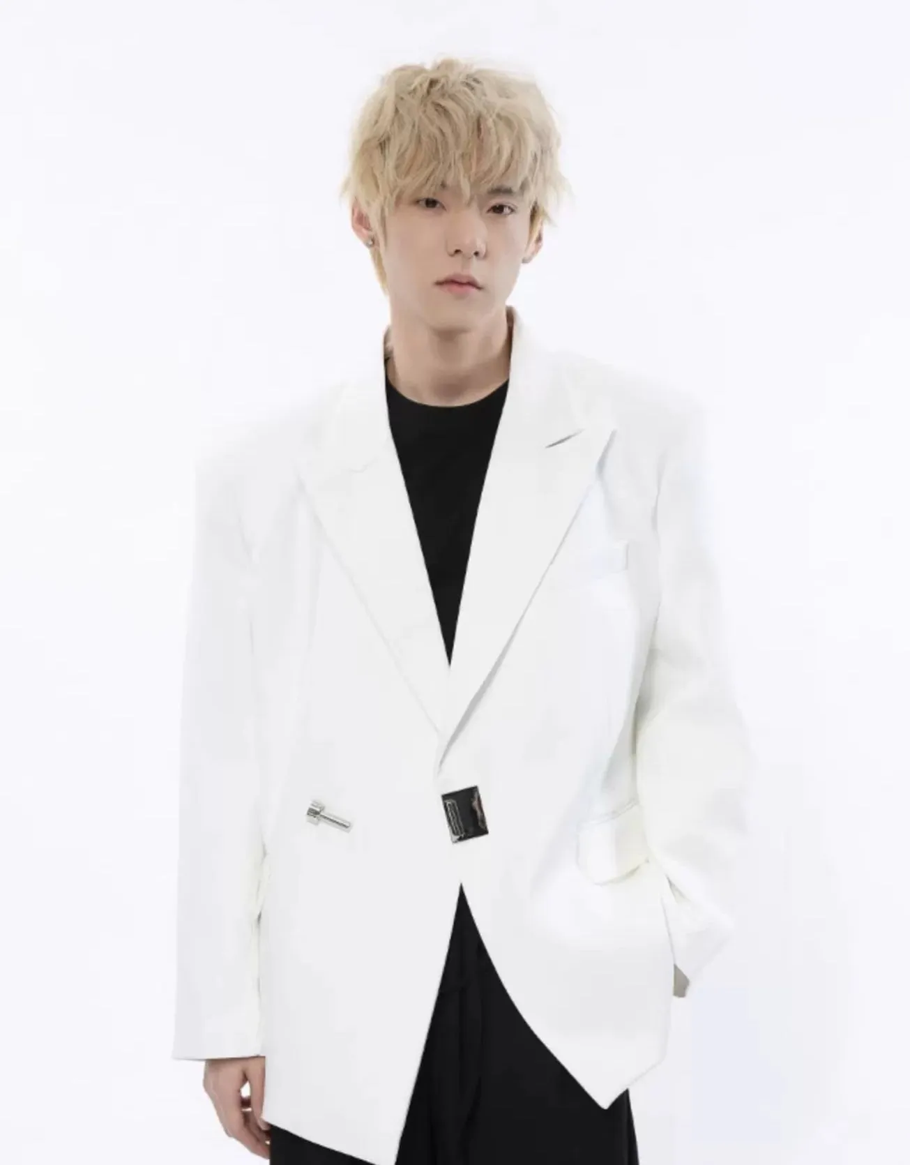 Asymmetric Structured Blazer with Lock Clasp Detail sold by Night City Clothing