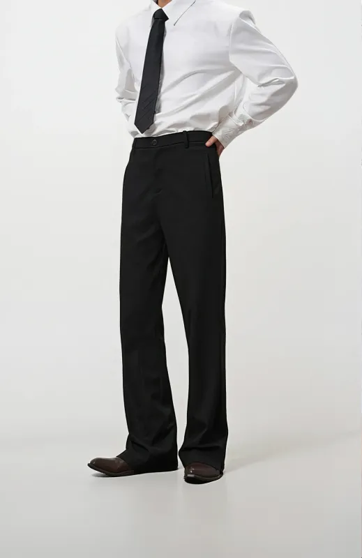 Tailored Straight Leg Semi-Flare Suit Trousers made by Night City Clothing