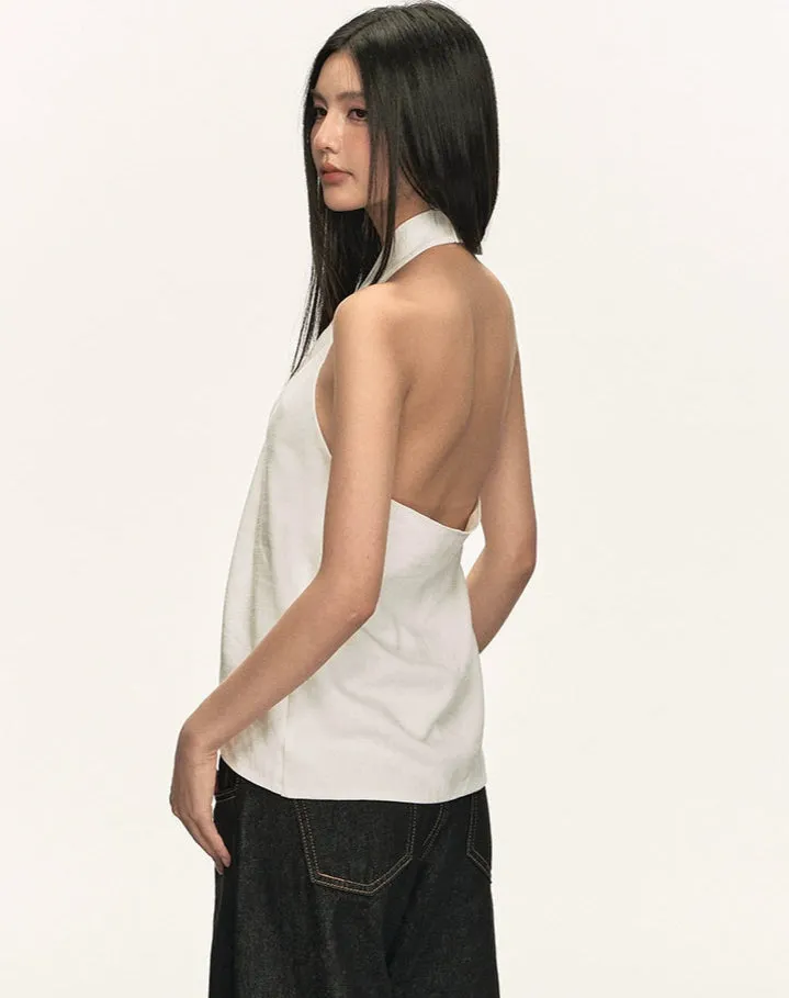 Halter Neck Twist Front Sleeveless Wrap Top sold by Night City Clothing product image thumbnail 5