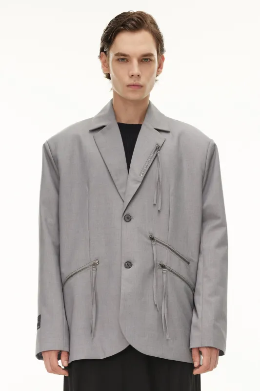 Oversized Single Breasted Blazer with Tassel Zip Details sold by Night City Clothing