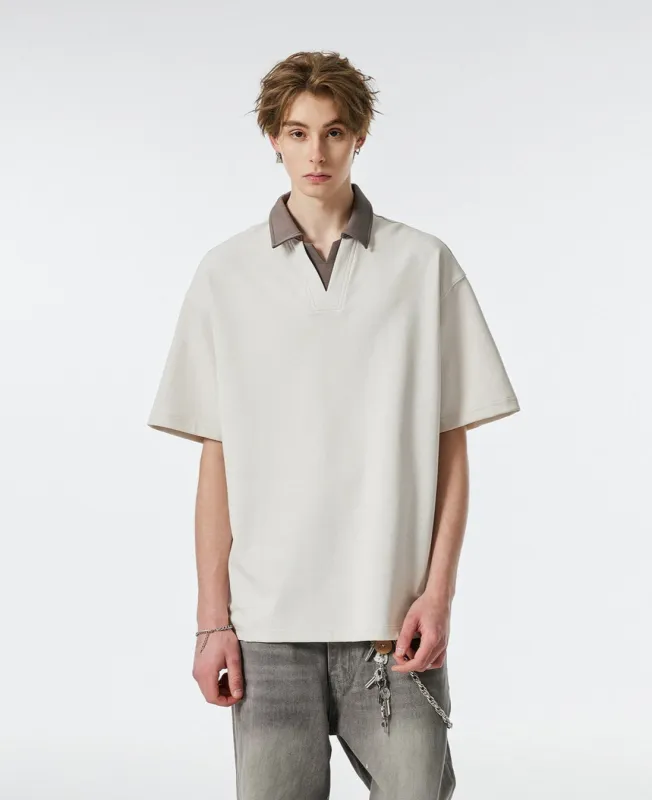 Contrast Collar Short Sleeve Polo Shirt sold by Night City Clothing