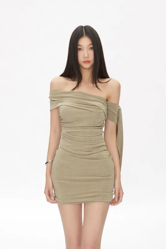 Ruched Off Shoulder Bodycon Mini Dress sold by Night City Clothing