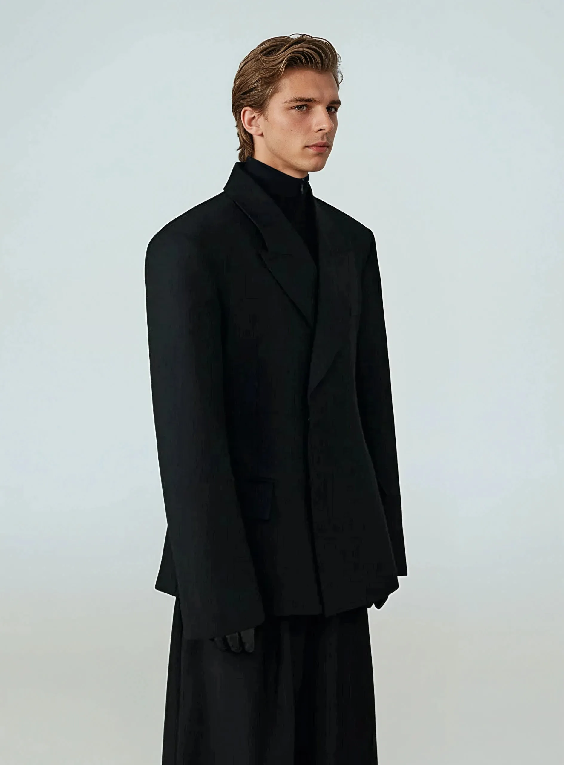 Structured Boxy Double-Breasted Hidden Button Blazer sold by Night City Clothing product image thumbnail 4