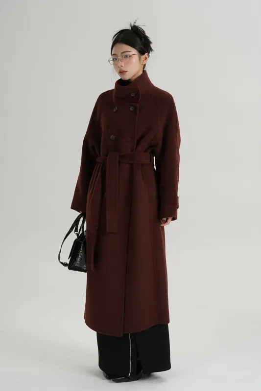 Oversized Double-Breasted Panelled Long Coat sold by Night City Clothing