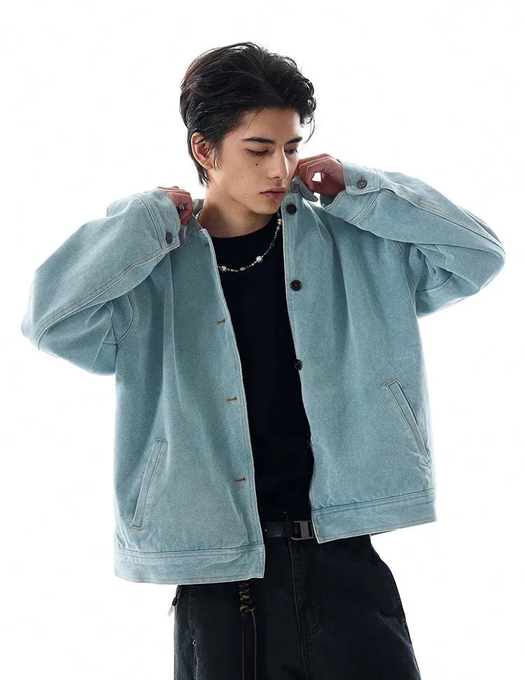 Contrast Corduroy Collar Denim Button Jacket sold by Night City Clothing product image thumbnail 5