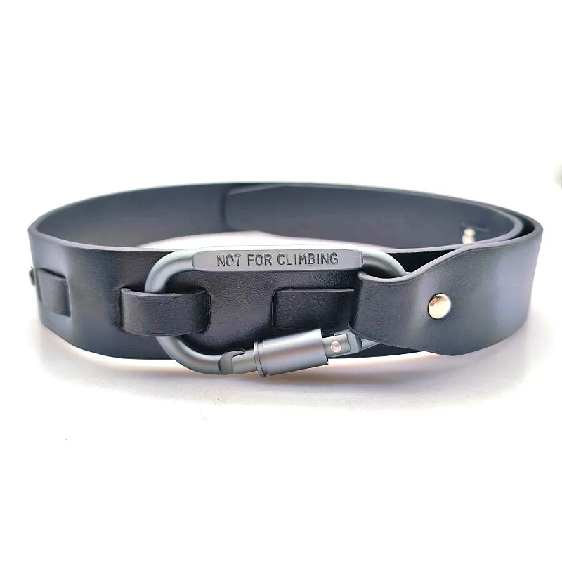 Faux Leather Belt with Metal Buckle and Carabiner Loop sold by Night City Clothing product image thumbnail 5