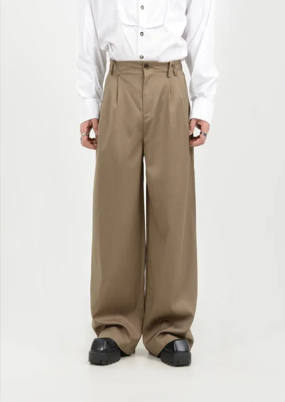 High-Waisted Wide Leg Pleated Lightweight Trousers sold by Night City Clothing