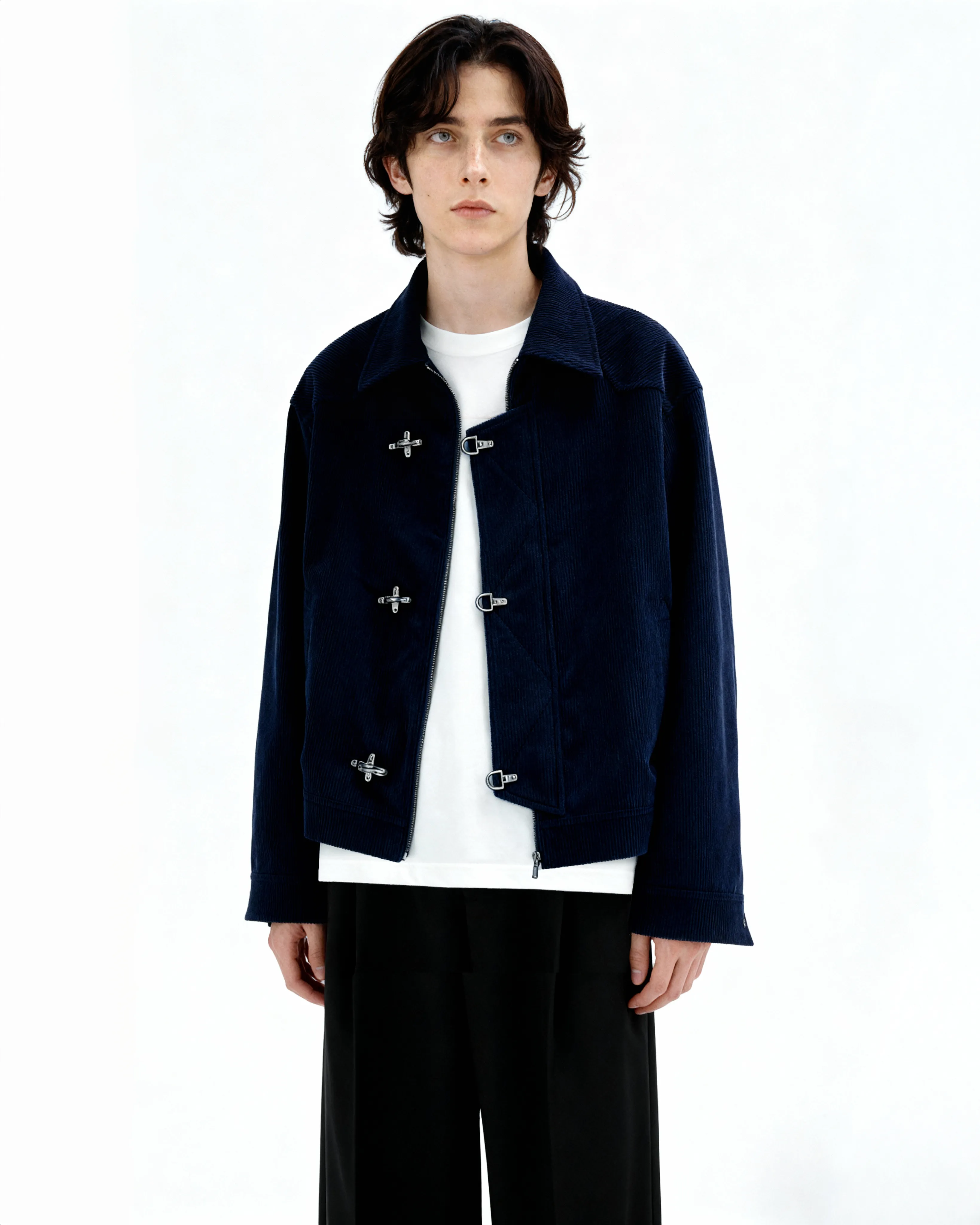 Fireman Clasp-Buckle Corduroy Collared Jacket sold by Night City Clothing product image thumbnail 5