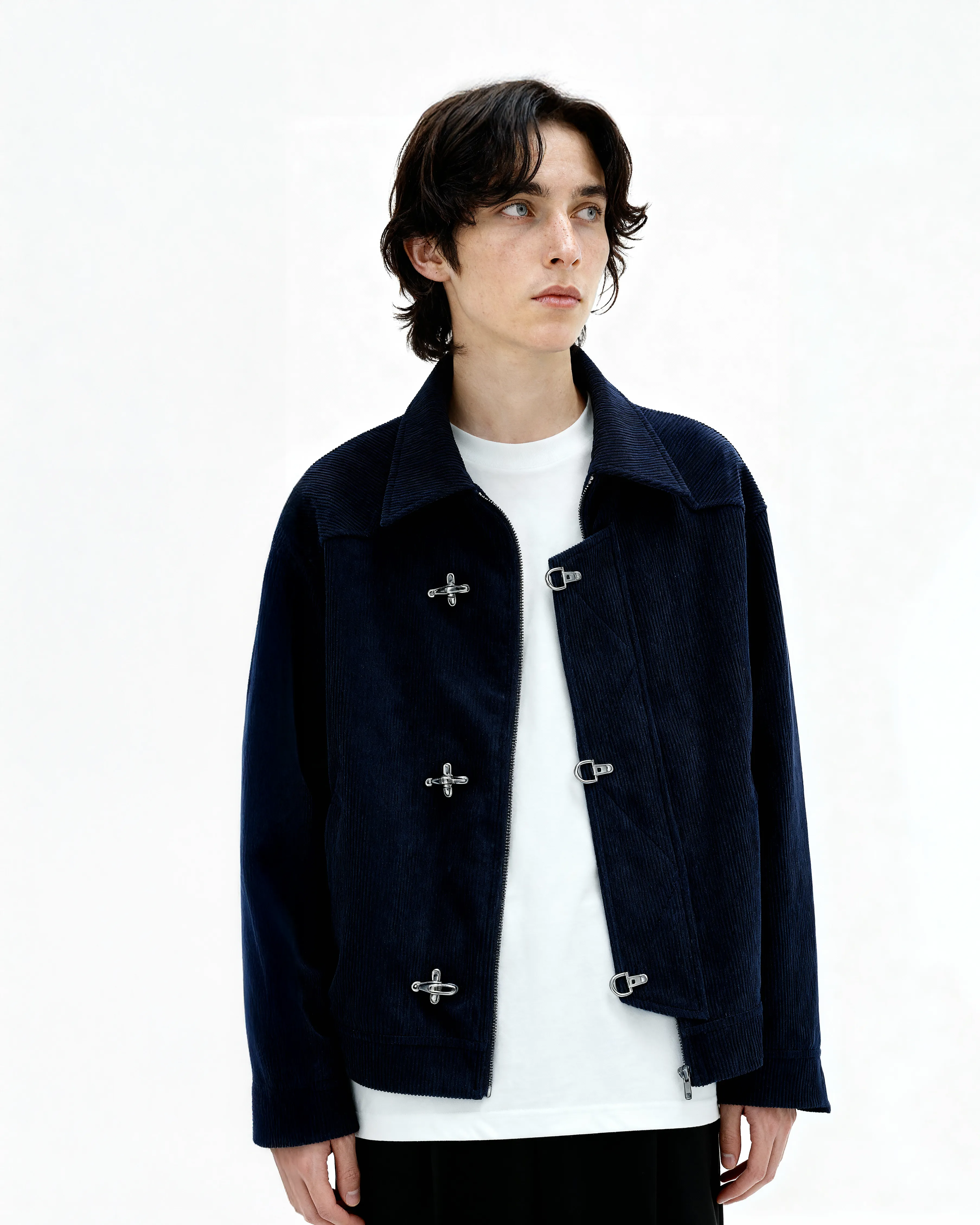 Fireman Clasp-Buckle Corduroy Collared Jacket sold by Night City Clothing product image thumbnail 4