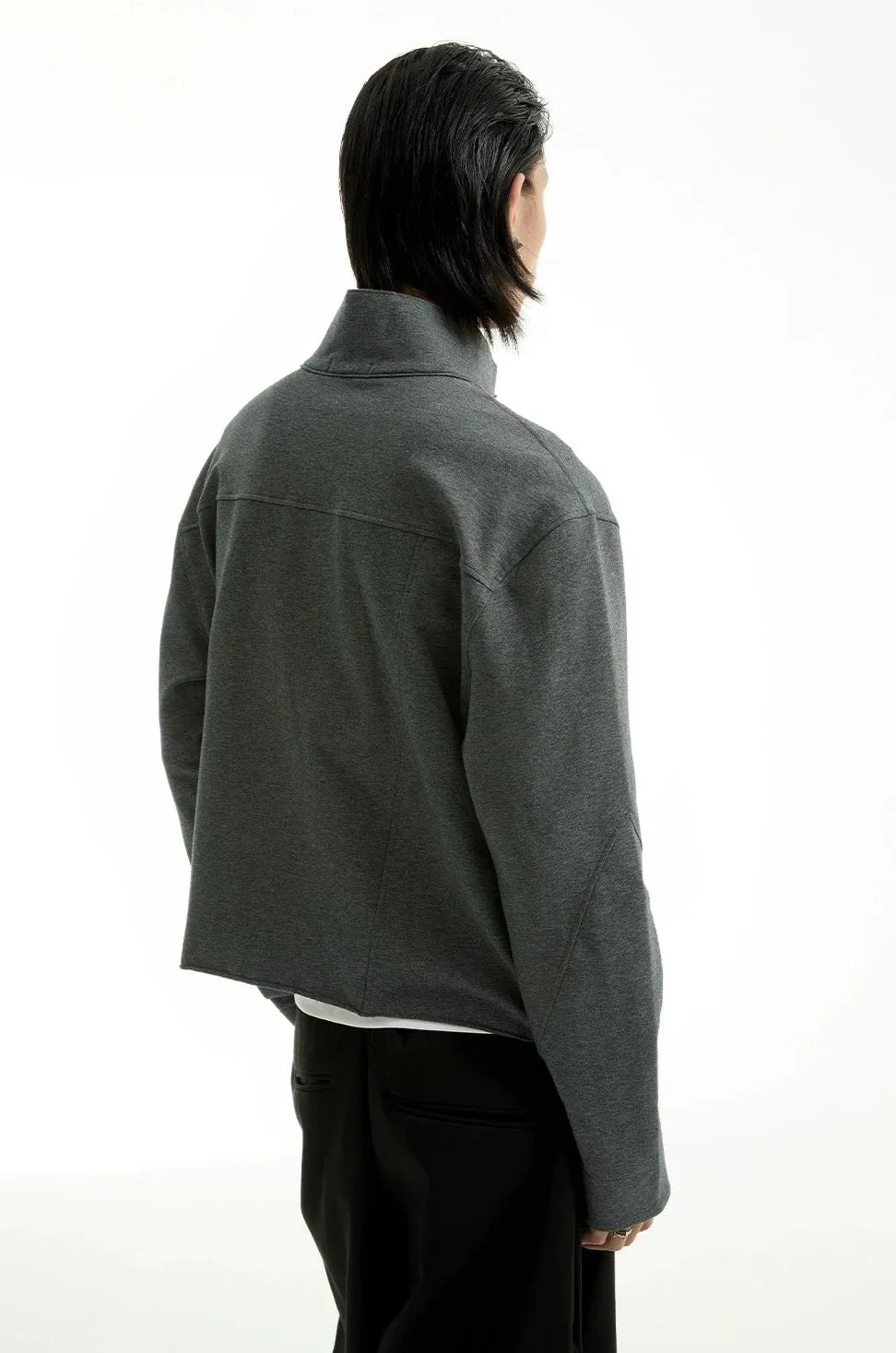 High Collar Terry Button Jacket with Chest Pockets sold by Night City Clothing product image thumbnail 4
