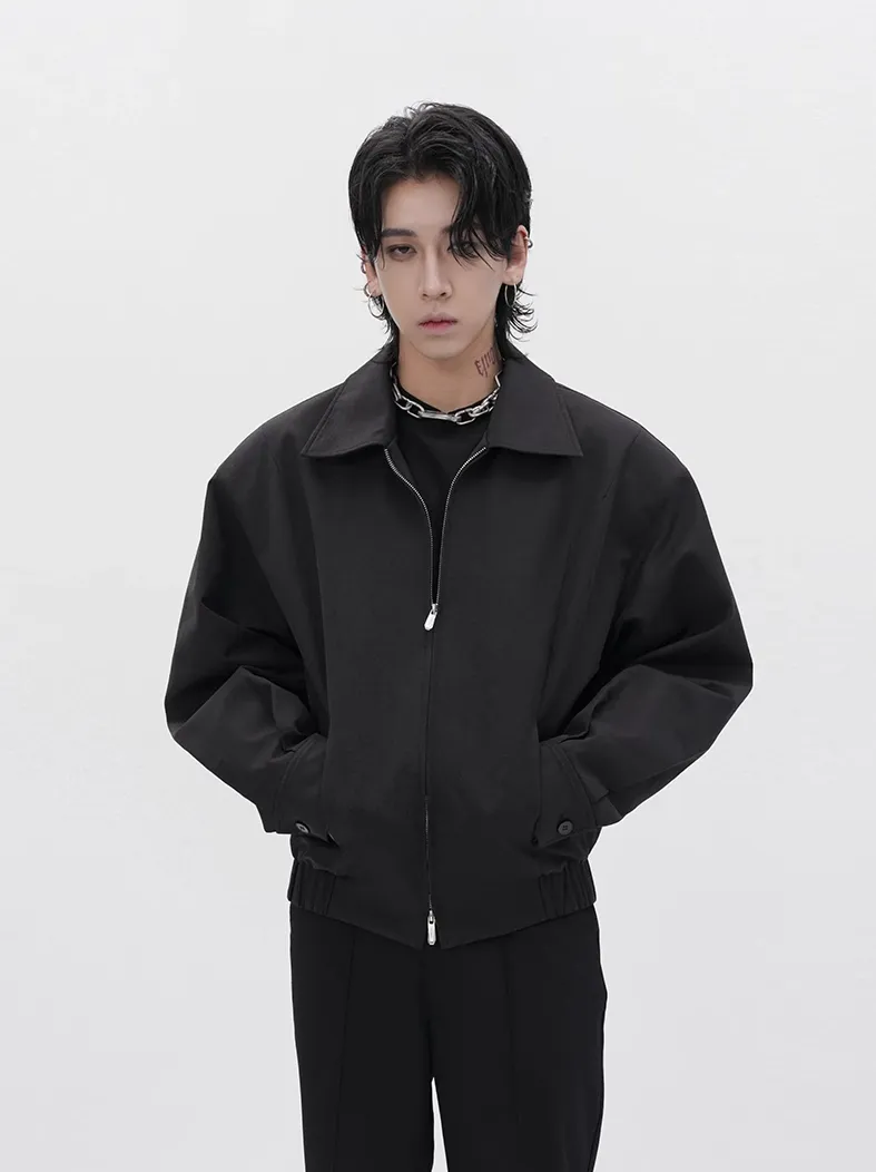 Classic Collared Zip-Up Bomber Jacket sold by Night City Clothing product image thumbnail 2