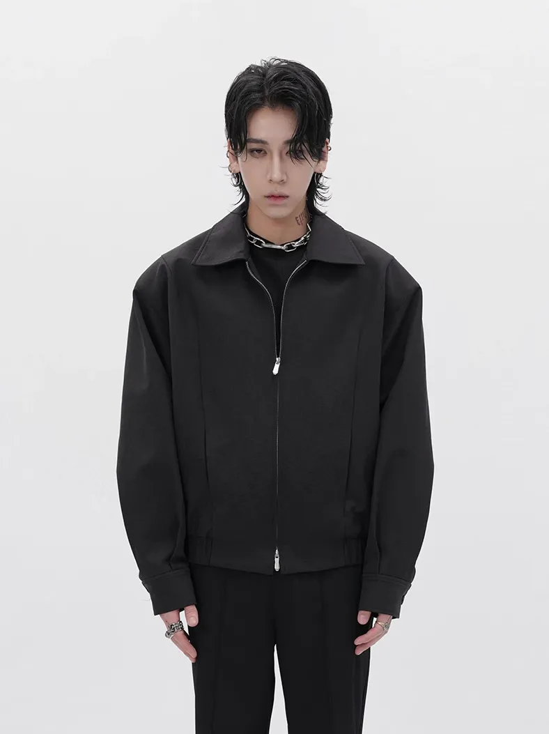 Classic Collared Zip-Up Bomber Jacket sold by Night City Clothing